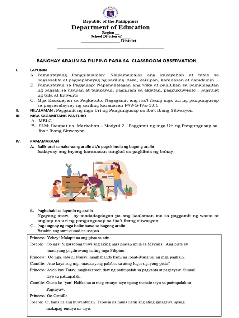 Filipino 4 Cot Lesson Plan 4th Quarter Pdf