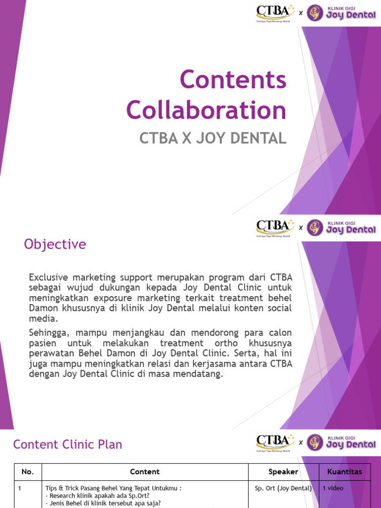 Ctba X Joy Dental Contents Collaboration | PDF