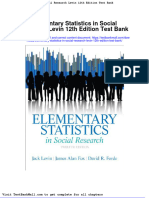 Full Elementary Statistics in Social Research Levin 12Th Edition Test Bank PDF Docx Full Chapter Chapter