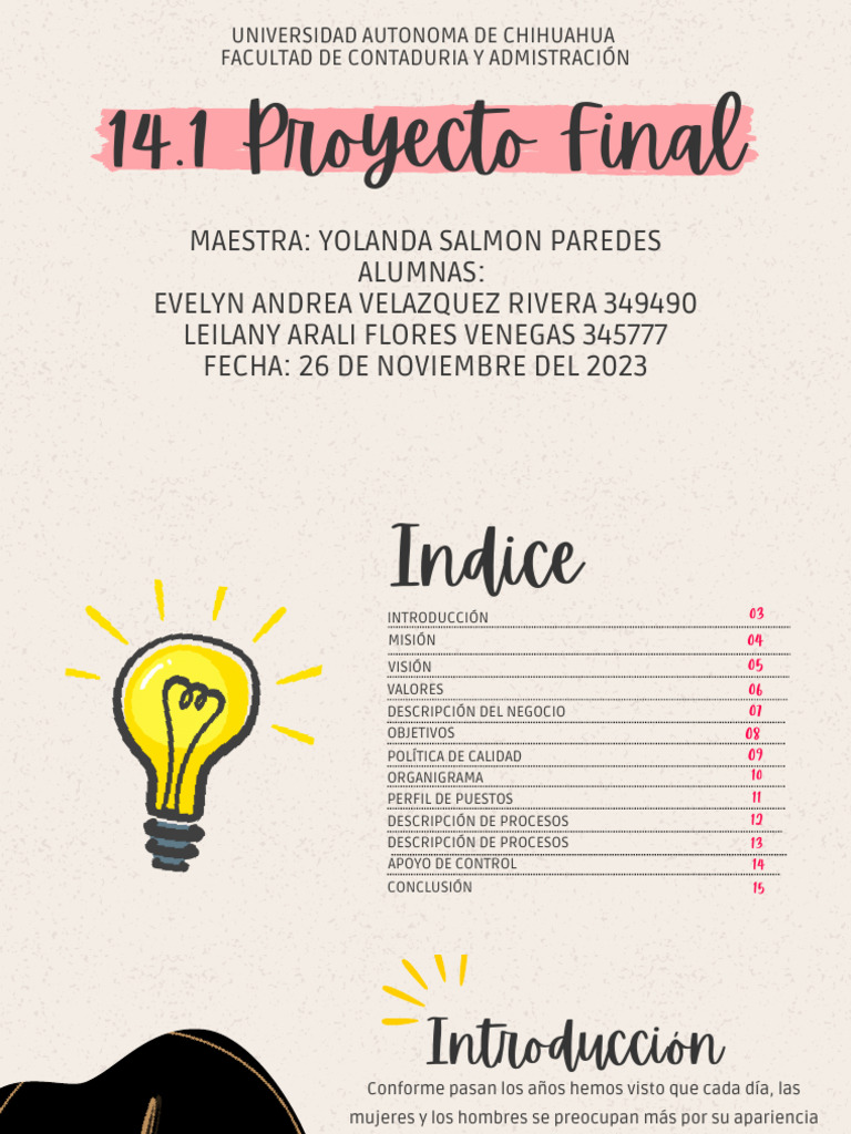 14.1 Proyecto Final | PDF | Calidad (comercial)