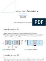 Bipolar-Junction Transistor: Mrinmoy Kundu, Lecturer Dept. of EEE, BUET Date: 4/2/2024