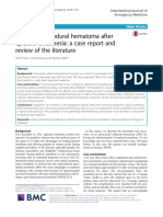 Intracranial Subdural Hematoma After Epidural Anesthesia: A Case Report and Review of The Literature
