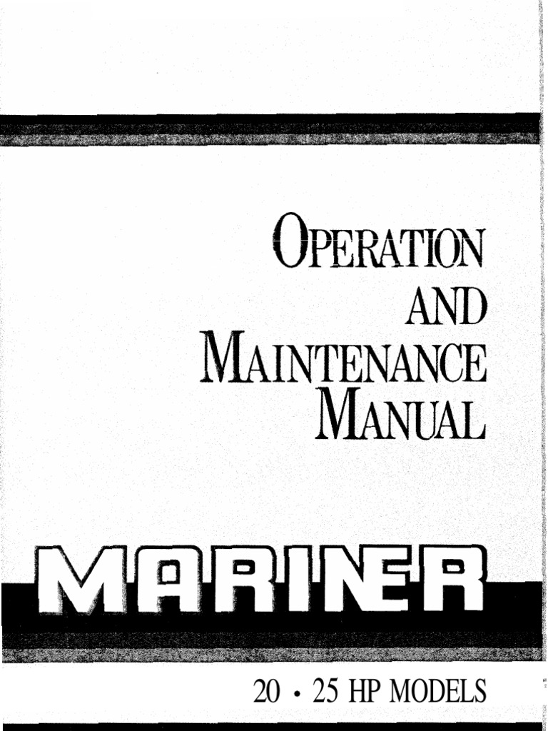 Mariner 25 HP Outboard Manual | PDF | Propeller | Gasoline