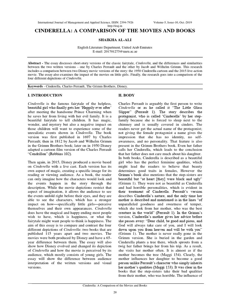 Disney's Cinderella: A Comparative Study | PDF | Cinderella | Brothers ...