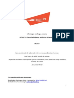 Informe Especial para Comisión Interamericana de Derechos Humanos sobre la Falta de Protección a Periodistas en México