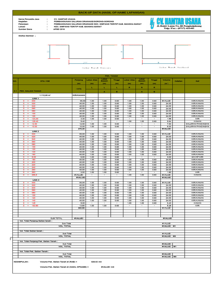 Back-Up Data (Opname) - Simp. Teritip | PDF