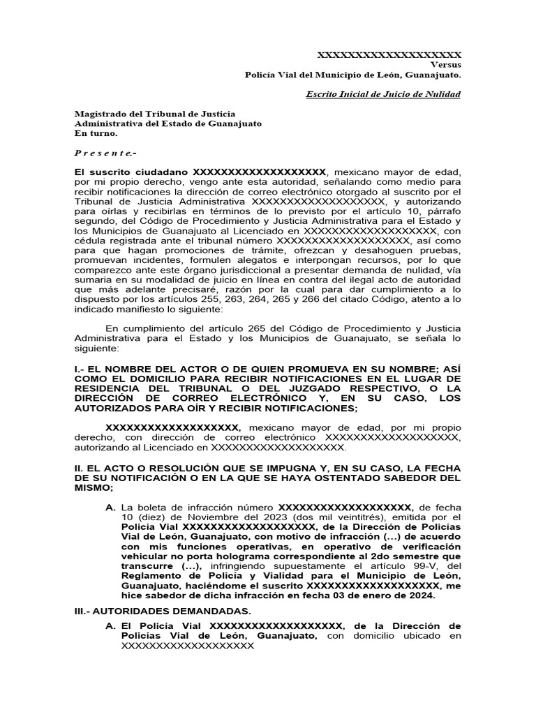 Demanda Juicio de Nulidad | PDF | Caso de ley | Demanda judicial