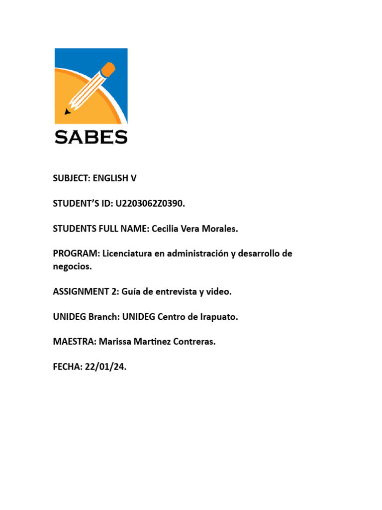 Interview Guide and Video Assignment | PDF