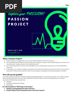 2020 Passion Project Student Packet