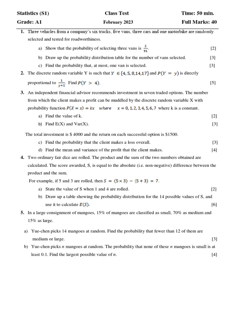 Seewyv | PDF | Variance | Probability Distribution