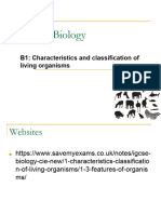 IGCSE Biology: B1: Characteristics and Classification of Living Organisms