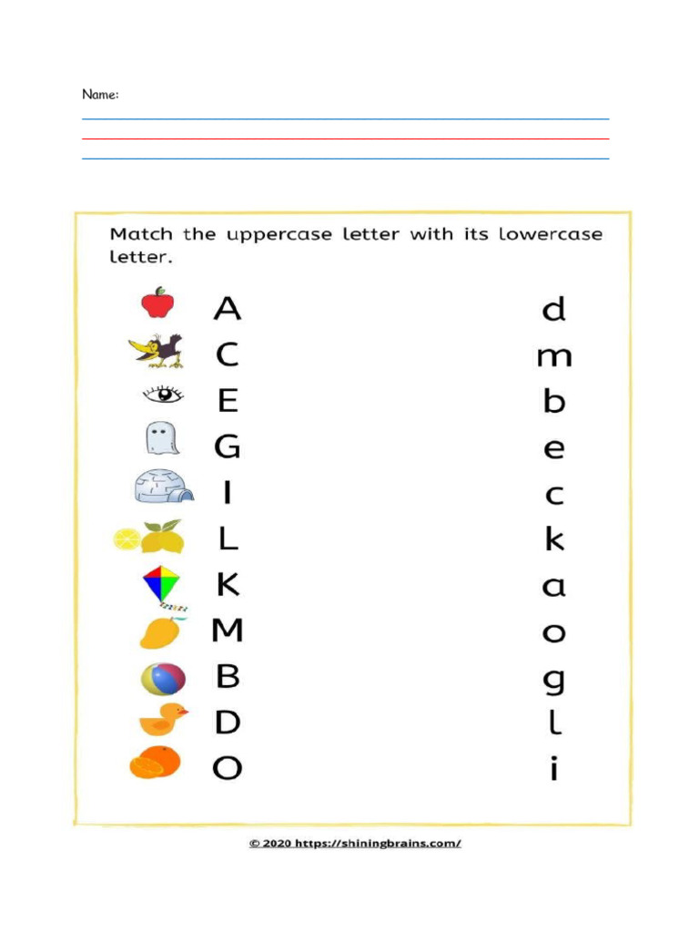 Alphabet Matching | PDF