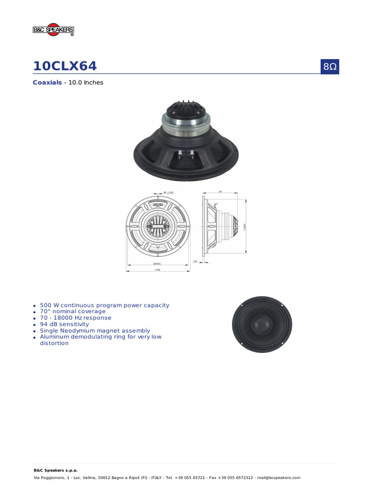 En Coaxials 10clx64 8 | PDF | Loudspeaker | Computer Engineering