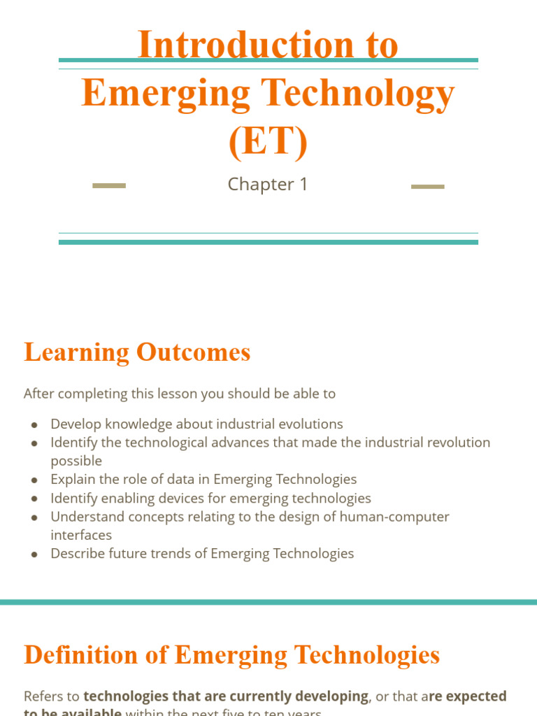 Chapter 1 - Introduction To Emerging Technology | PDF | Human–Computer ...