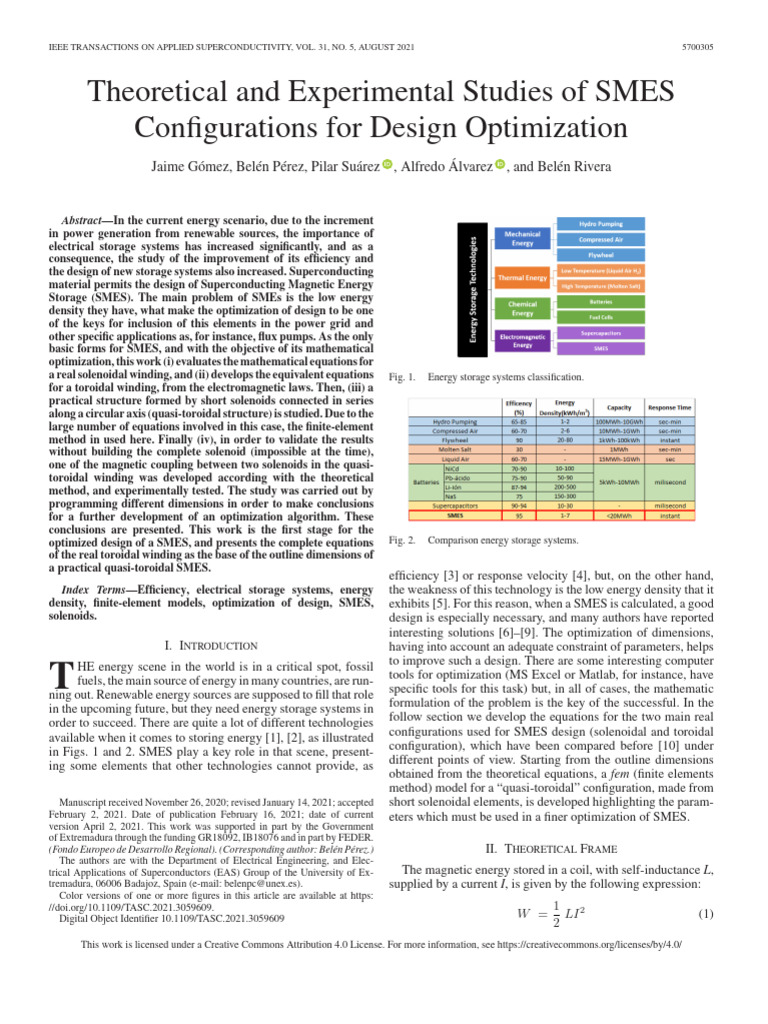 Optimizing SMES Design for Energy Storage | PDF | Superconductivity ...