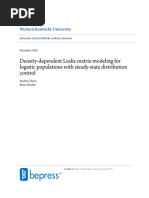 Density-Dependent Leslie Matrix Modeling For Logistic Populations With Steady-State Distribution Control