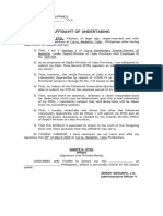 AFFIDAVIT of Undertaking For Deped Employees