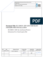 Itp and Checklist For Hdpe Pipe Installation