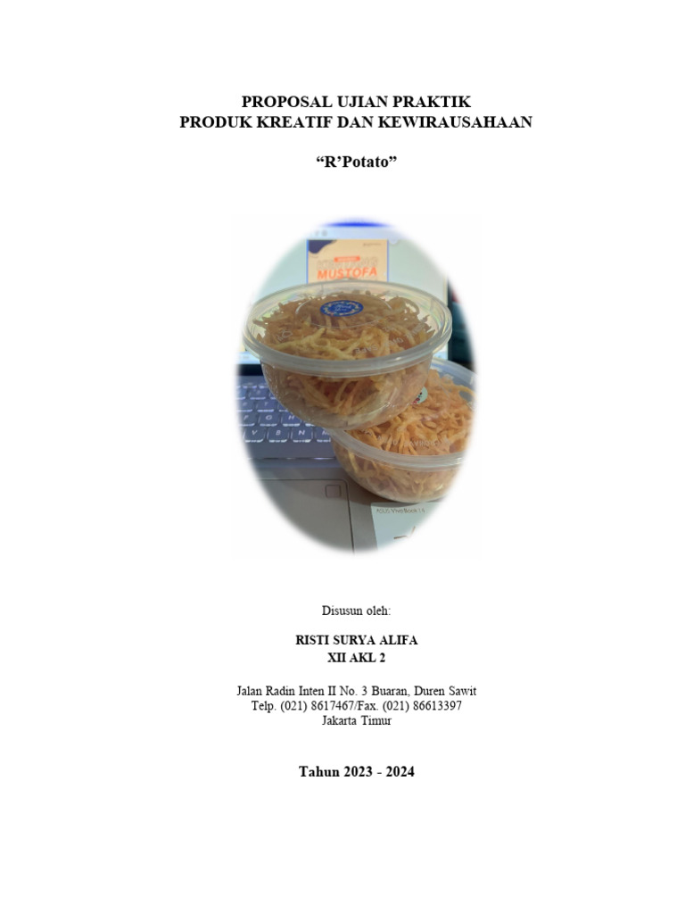 Proposal Usaha Kuliner R'Potato 2024 | PDF