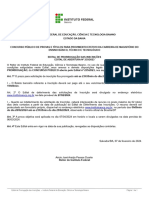 O Reitor Do Instituto Federal de Educação, Ciência e Tecnologia Baiano