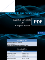 Welcome To Our Presentation: Hard Disk Drive (HDD) Ofa Computer System