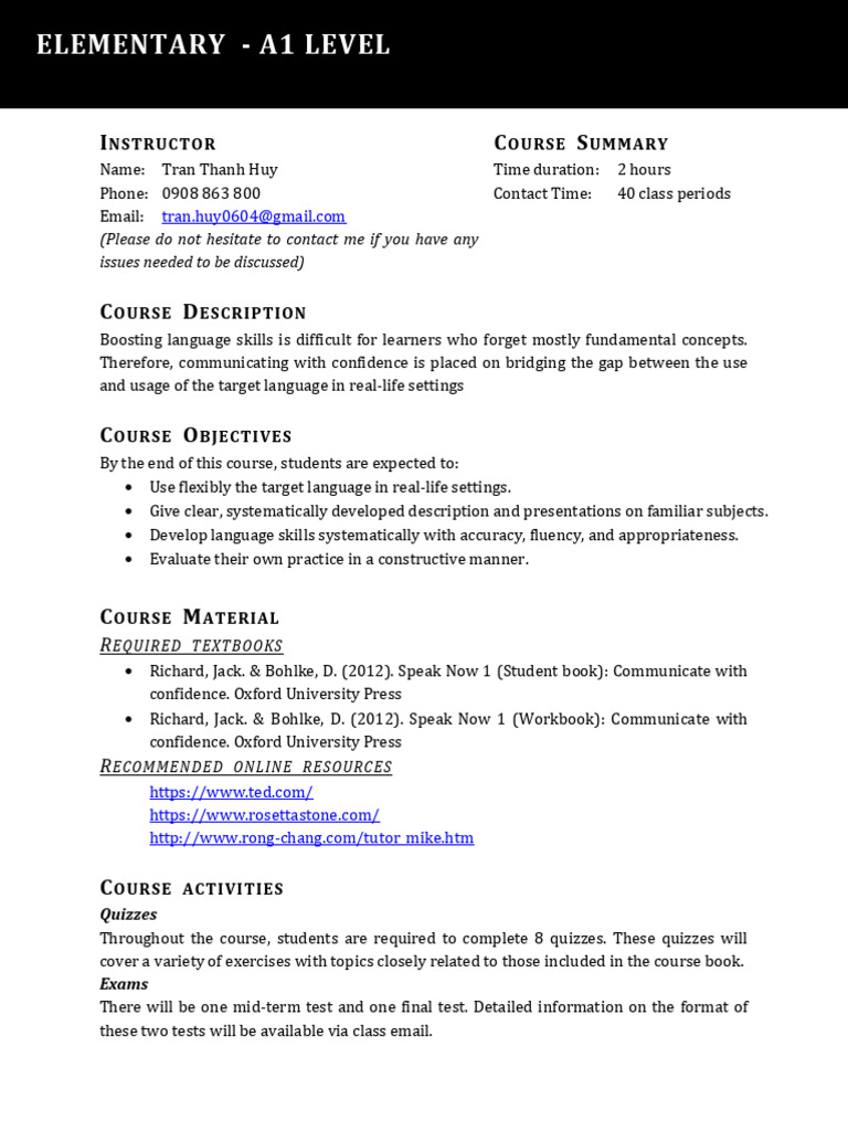 Week 1 - L1 - Course Syllabus | PDF | Cognitive Science | Human ...