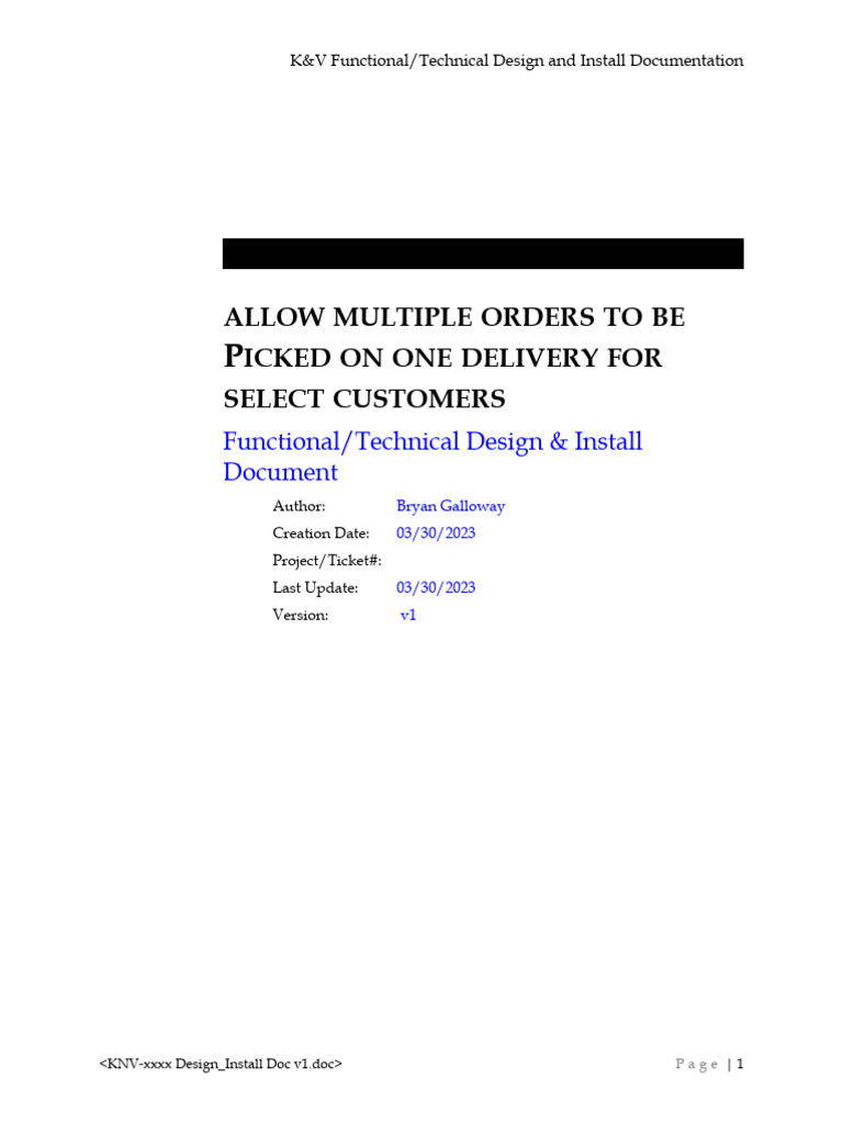 KNV-xxxx Design-Install multi orders per del | PDF | Computer Science ...
