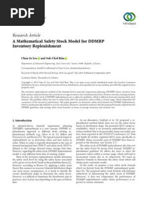A mathmatical safety stock model for DDMRP inventory replenishment