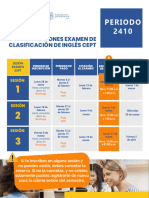 Calendario Sesiones Examen Ingles CEPT - Pregrados