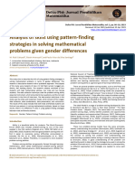 Analysis of Using Pattern Finding Strategies Skills in Mathematical Problem Solving Viewed From Gender Differences