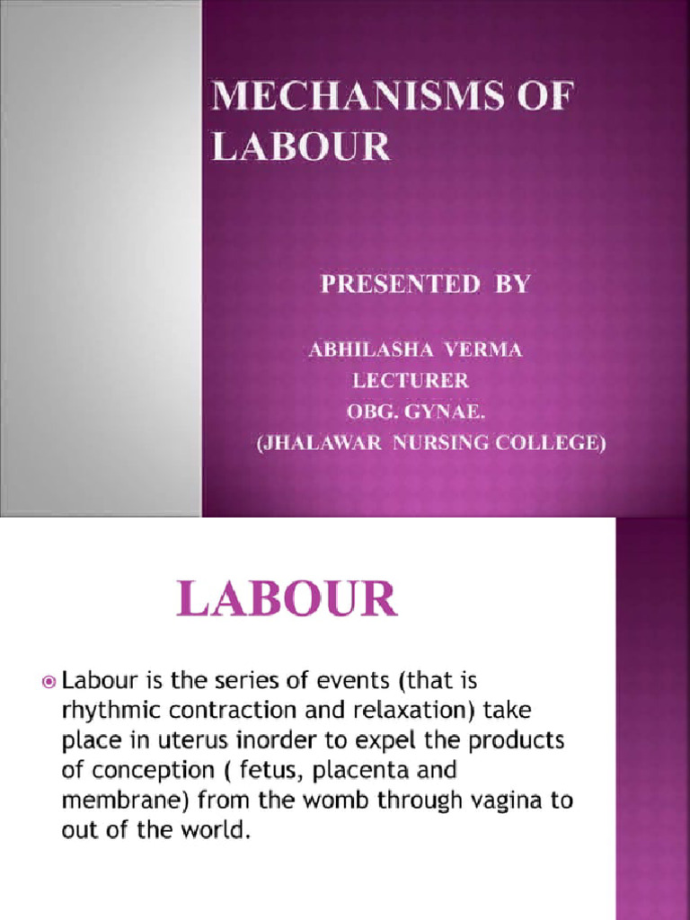 Mechanism of labour pdf