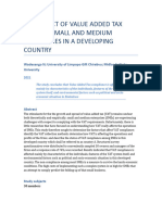 The Impact of Value Added Tax Vat On Small and Medium Enterprises in A Developing Country