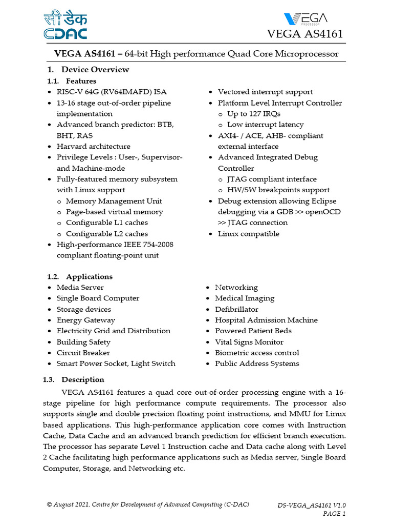 VEGA AS4161: 64-bit Dual Core Processor | PDF | Cpu Cache | Central ...