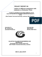 1X3 FT PG Col A Study On Consumer Perception of Different Newspaper With Special Emphasis On Hindustan Times