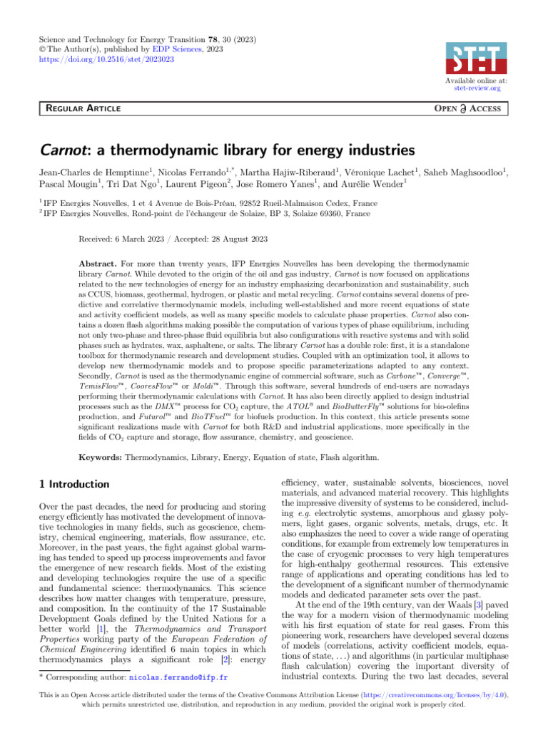 Carnot Library for Energy Solutions | PDF | Solubility | Precipitation ...