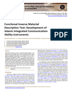 Functional Inverse Material Description Test: Development of Islamic Integrated Communication Ability Instruments