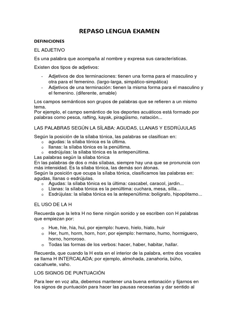Repaso de Lengua para Examen | PDF | Lingüística | Comunicación humana