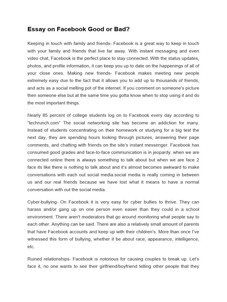 Merits and Demerits of Facebook | PDF | Facebook | Cyberbullying