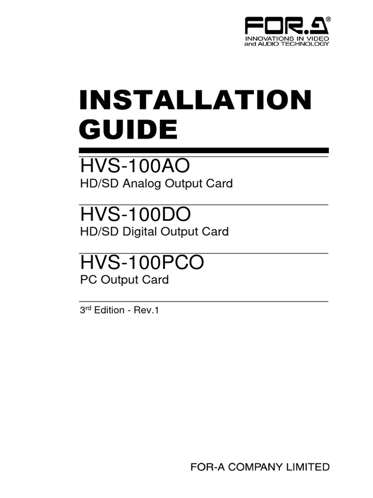 HVS-100 Output Card Installation Guide | PDF | Components | Office ...