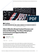Nike's Effective Brand Contact Process and Internal Marketing: The Role of Employee Involvement and Opportunities For Improvement