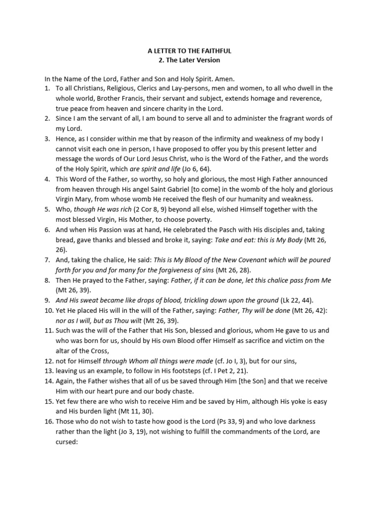 Circular Letter to the Faithful | PDF | God The Father | Jesus