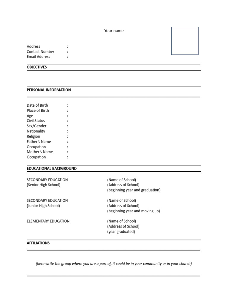 PRINTABLE RESUME EXAMPLES PDF visual data 7
