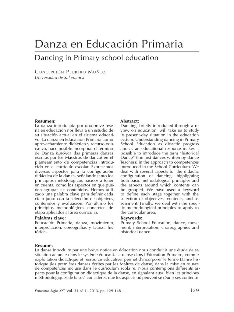 Danza en Educación Primaria | PDF | Aprendizaje | Bailes