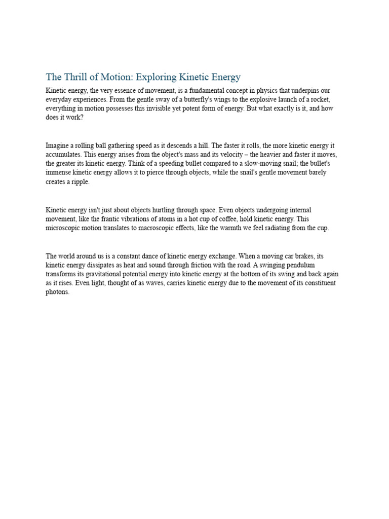 Science-Project | PDF | Kinetic Energy | Electricity Generation