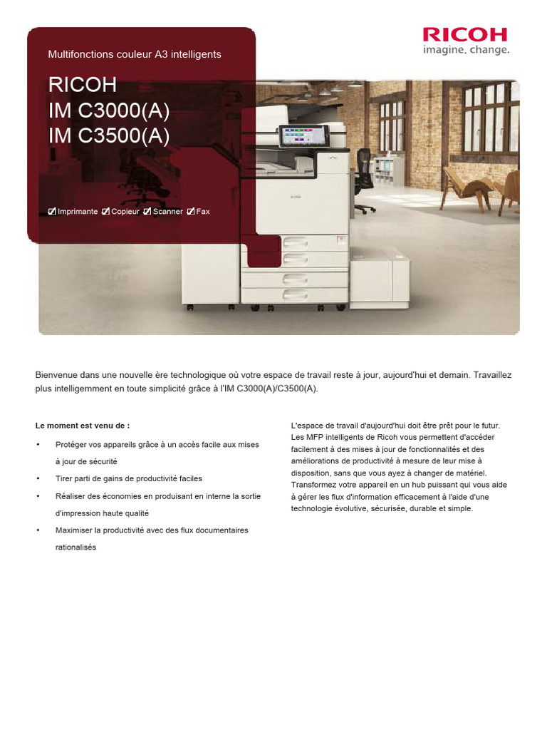 Ricoh Imc 3000 | PDF | Disque dur | Fax