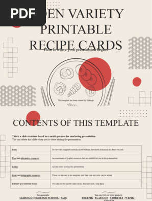 Oden Variety Printable Recipe Cards