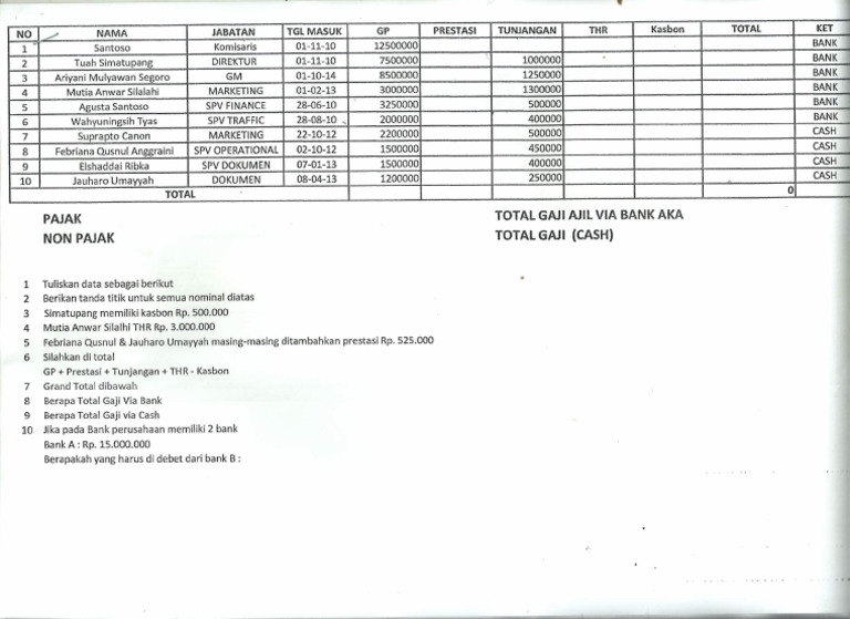 Soal test excel pdf