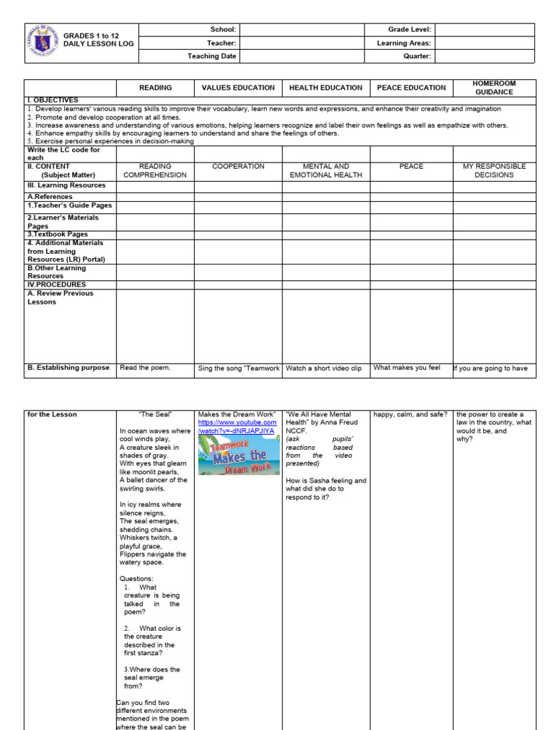 Sample DLL Catch Up Friday Download Free PDF Learning Empathy
