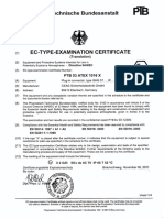 Certificat Atex Ptb03atex1016x