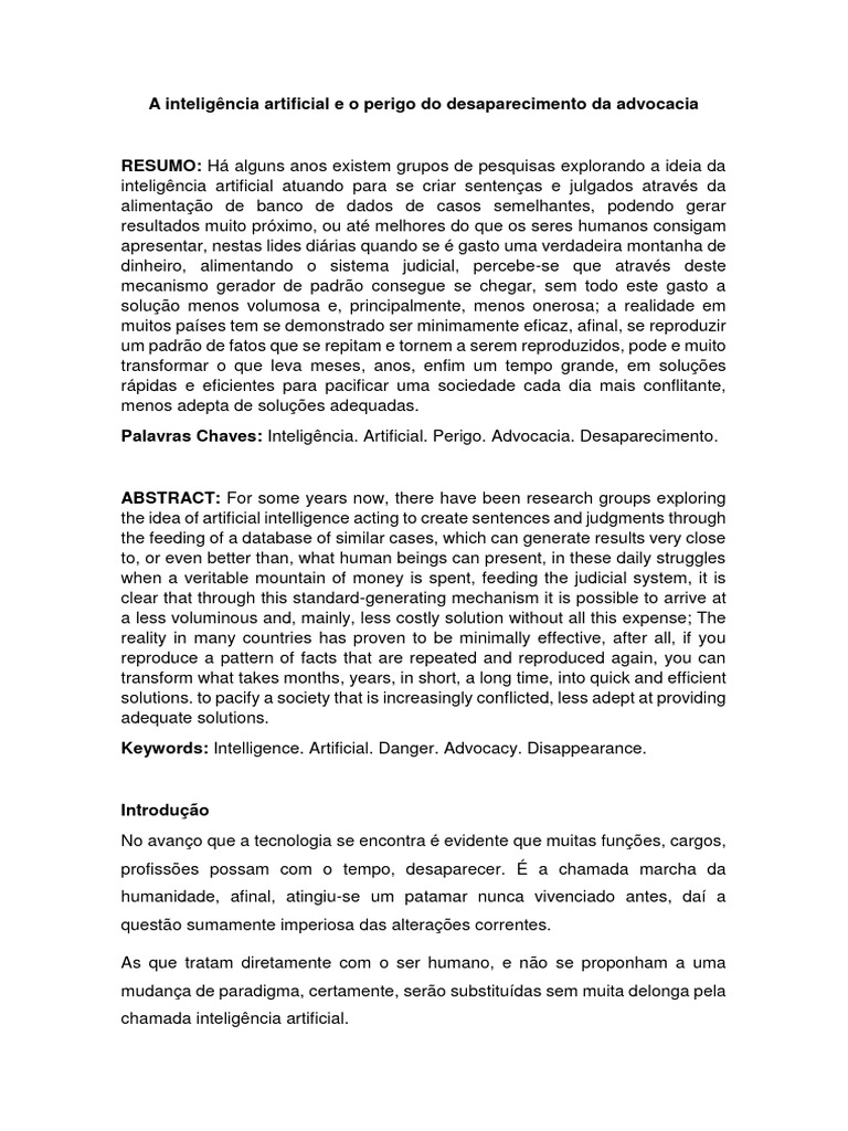 O Futuro da Advocacia na Era da IA | PDF | Inteligência artificial ...